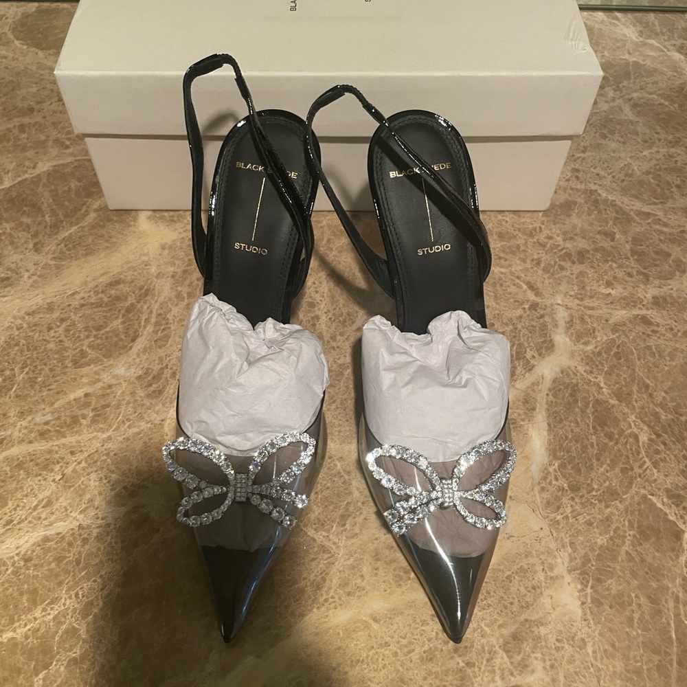 Black Suede Studio Heels